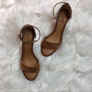 Seychelles Brown Leather Wedge Sandals